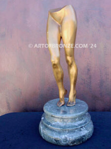 Essence Unveiled bronze sculpture of beautiful nude female form of legs and torso.