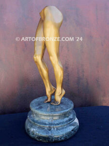 Essence Unveiled bronze sculpture of beautiful nude female form of legs and torso.