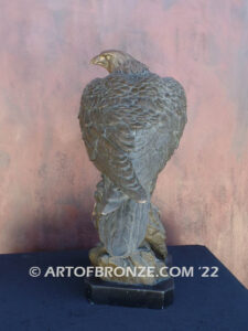 Independence limited edition bronze statue of eagle perched on bronze rock