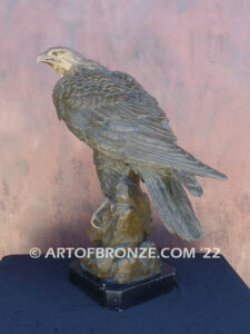 Independence limited edition bronze statue of eagle perched on bronze rock