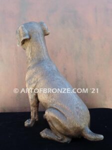 Shorty Jack Russell short-haired gallery & custom quality bronze dog pet sculpture