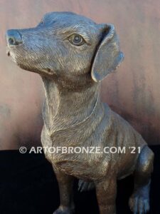 Shorty Jack Russell short-haired gallery & custom quality bronze dog pet sculpture