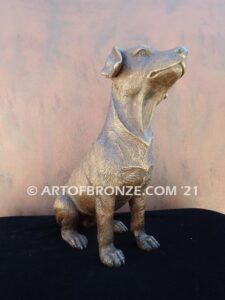 Shorty Jack Russell short-haired gallery & custom quality bronze dog pet sculpture