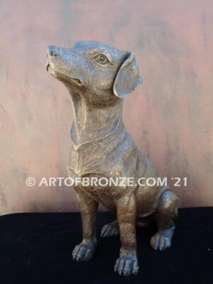 Shorty Jack Russell short-haired gallery & custom quality bronze dog pet sculpture