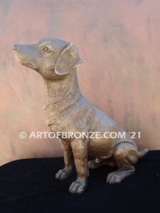 Shorty Jack Russell short-haired gallery & custom quality bronze dog pet sculpture