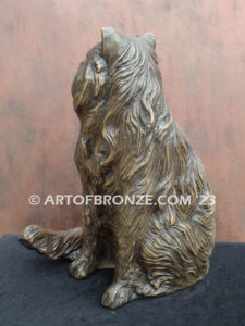 Loving Friend long-haired gallery & custom quality cat pet bronze sculpture