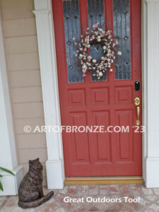 Loving Friend long-haired gallery & custom quality cat pet bronze sculpture