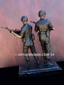 Service and Sacrifice model size version bronze sculpture Vietnam War memorial of American Infantry soldier and South Vietnamese soldier