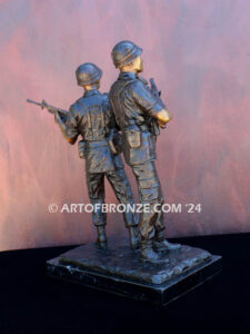 Service and Sacrifice model size version bronze sculpture Vietnam War memorial of American Infantry soldier and South Vietnamese soldier