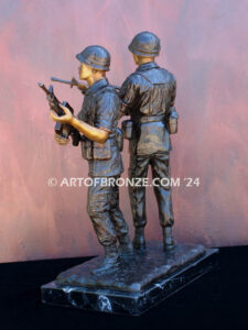 Service and Sacrifice model size version bronze sculpture Vietnam War memorial of American Infantry soldier and South Vietnamese soldier