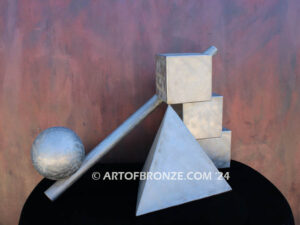 Symphony of Shapes modern stainless steel geometric form sculpture