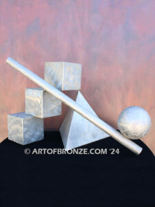 Symphony of Shapes modern stainless steel geometric form sculpture