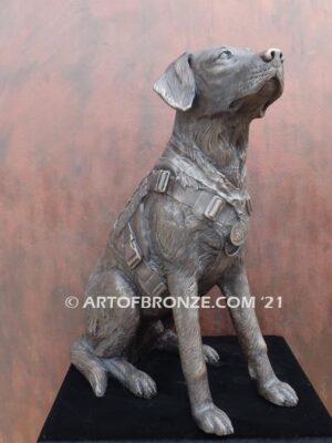 Military Work Dogs scout, sentry, and explosion detection bronze statue veterans’ memorial