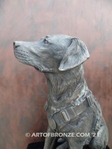 Military Work Dogs scout, sentry, and explosion detection bronze statue veterans’ memorial