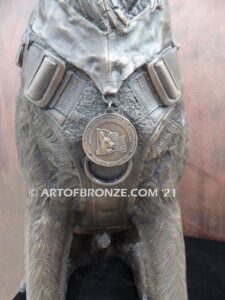 Military Work Dogs scout, sentry, and explosion detection bronze statue veterans’ memorial