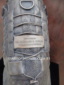 Military Work Dogs scout, sentry, and explosion detection bronze statue veterans’ memorial