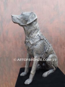 Military Work Dogs scout, sentry, and explosion detection bronze statue veterans’ memorial