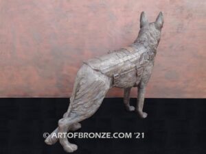 Military Work Dogs scout, sentry, and explosion detection bronze statue veterans’ memorial