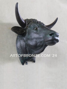 Bull Head Wall Mount high-quality bronze statue for indoor or outdoor display