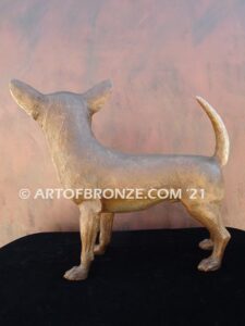 Chihuahua custom, gallery quality bronze sculpture standing dog