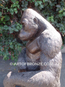 Western Lowland lost wax high quality bronze cast outdoor standing gorilla statue