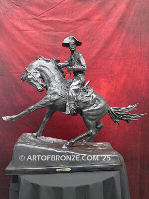 The Cowboy bronze statue after Frederic Remington featuring cowboy on horse