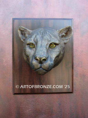 High-quality mountain lion bronze statue wall mount for indoor home and office display