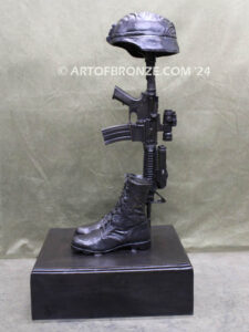 Fallen Soldier Battlefield Cross life-size bronze statue memorial honoring special forces