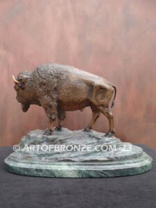 Legacy of the Land bronze statue standing buffalo bison artwork