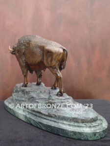 Legacy of the Land bronze statue standing buffalo bison artwork