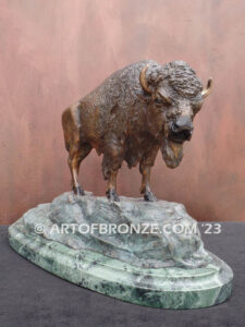 Legacy of the Land bronze statue standing buffalo bison artwork