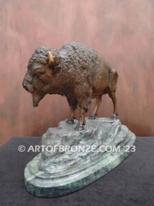 Legacy of the Land bronze statue standing buffalo bison artwork