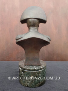 elegant French bronze sculpture bust of Napoleon Bonaparte in military dress