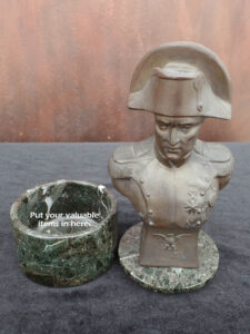 elegant French bronze sculpture bust of Napoleon Bonaparte in military dress