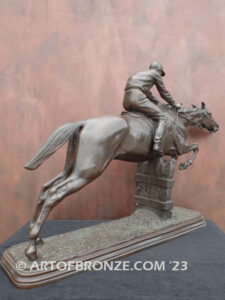 Rider and Jumper equestrian sculpture by British artist Isadore-Jules Bonheur.