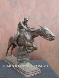 Rider and Jumper equestrian sculpture by British artist Isadore-Jules Bonheur.