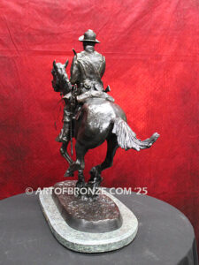 Trooper of the Plains bronze statue cavalry rider on galloping horse after Frederic Remington