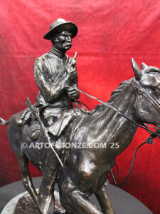 Trooper of the Plains bronze statue cavalry rider on galloping horse after Frederic Remington