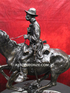 Trooper of the Plains bronze statue cavalry rider on galloping horse after Frederic Remington